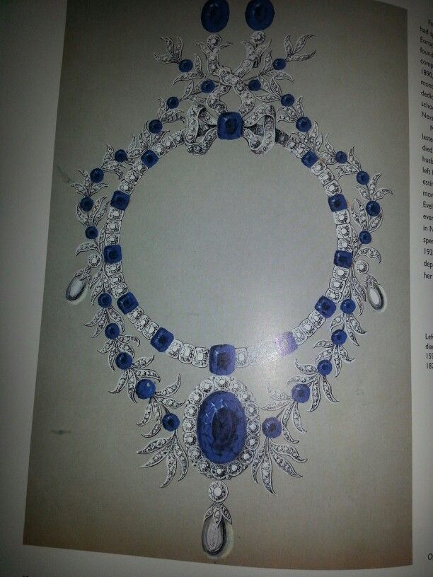 612x816 Sapphire Diamond Necklace Drawing Jewelry Sketch