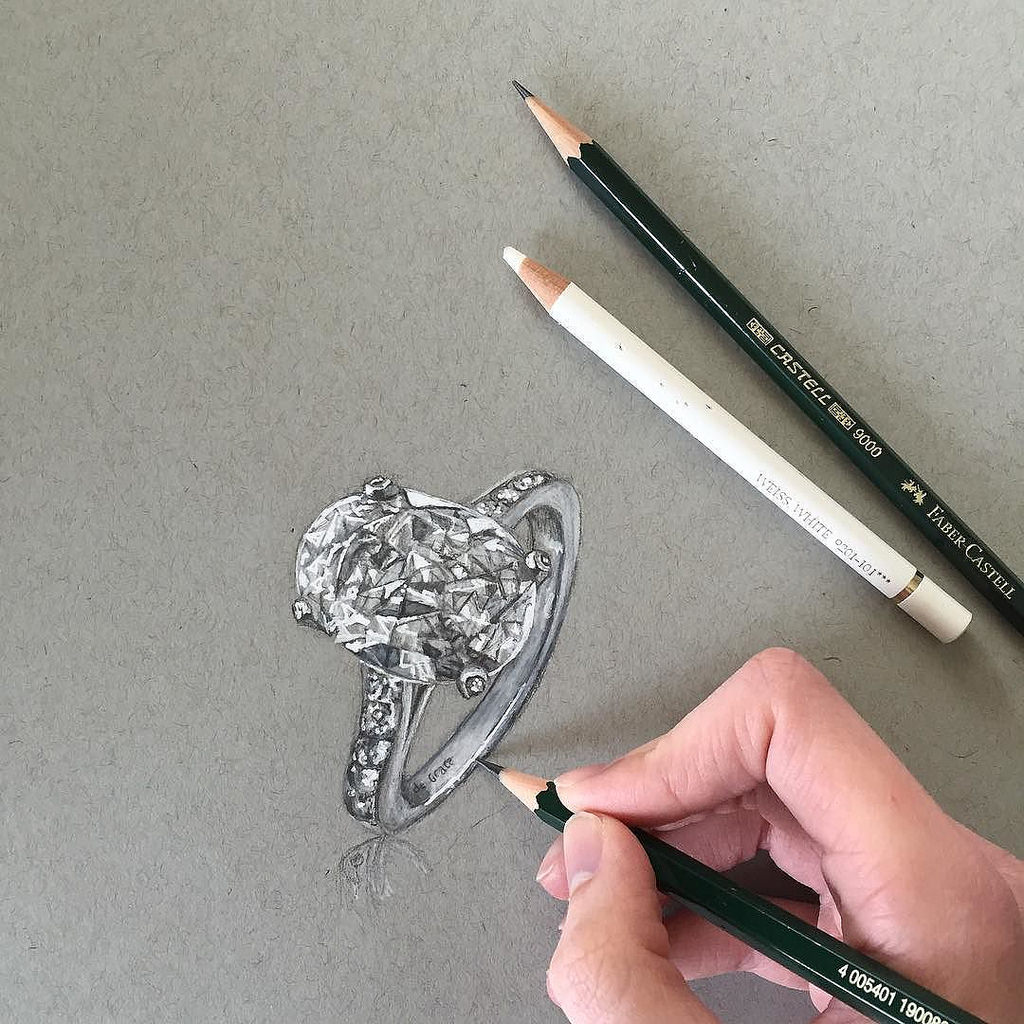 1024x1024 Drawing A Beautiful Oval Cut Diamond Ring By @degrace