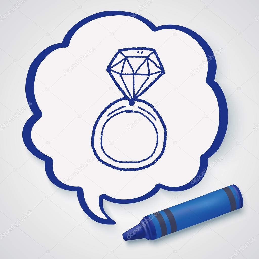 1024x1024 Diamond Ring Doodle Drawing Icon Element Stock Vector Hchjjl