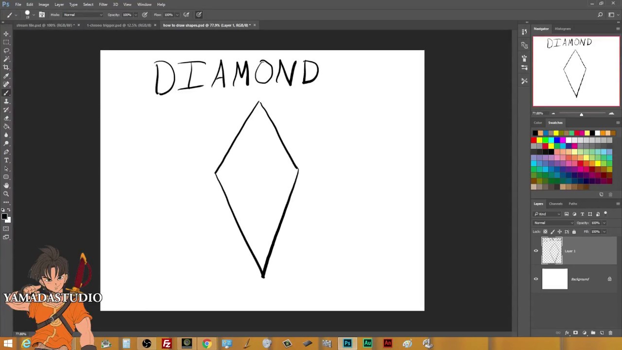 1280x720 How To Draw Diamond Shape Sketch Tutorial