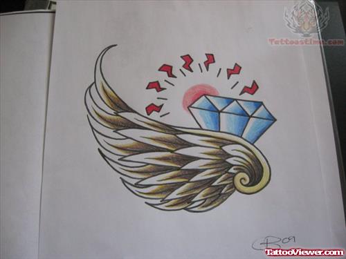 500x375 Collection Of Diamond With Wings Tattoo Drawing