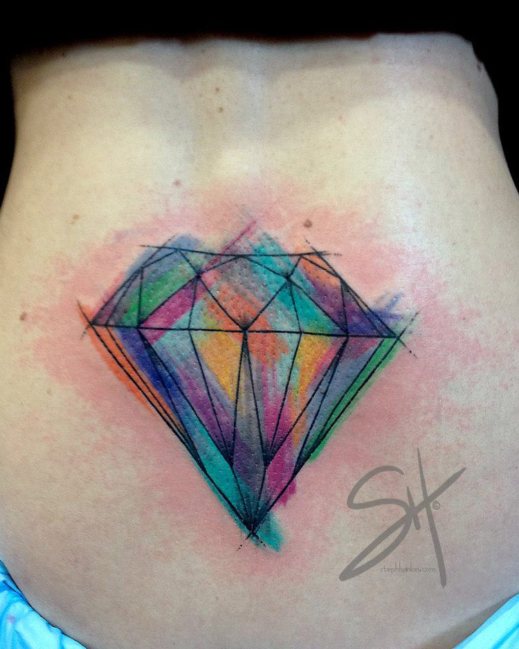 750x938 Watercolor Diamond Back Tattoo Best Tattoo Design Ideas