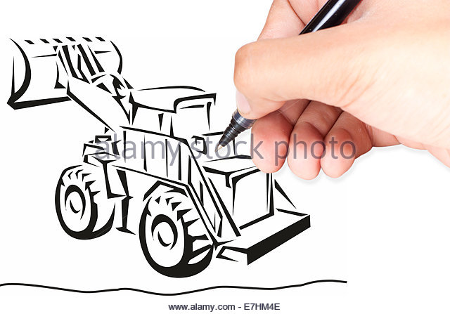 640x447 Digger Drawing Sketch Stock Photos Amp Digger Drawing Sketch Stock