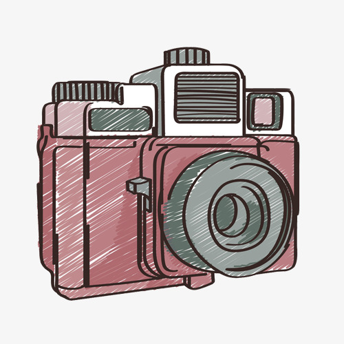 500x500 Camera Hand Drawing Material Picture, Purple, Camera, Digital
