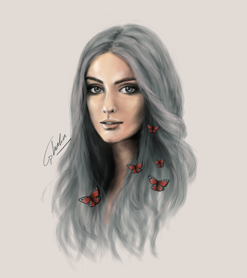 841x949 Butterflies Digital Drawing By Ghaliaart