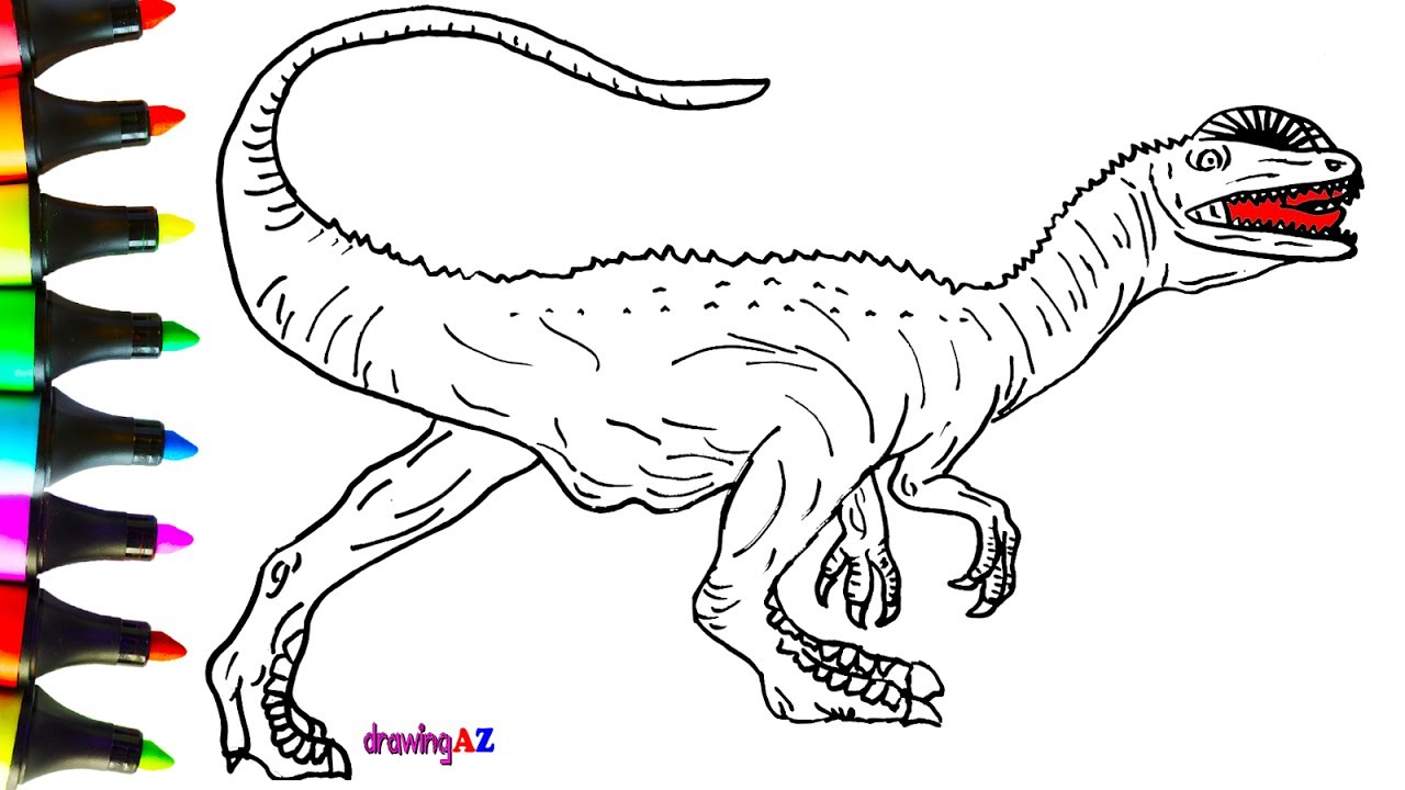 1280x720 How To Draw Dilophosaurus Dinosaur In Jurassic World