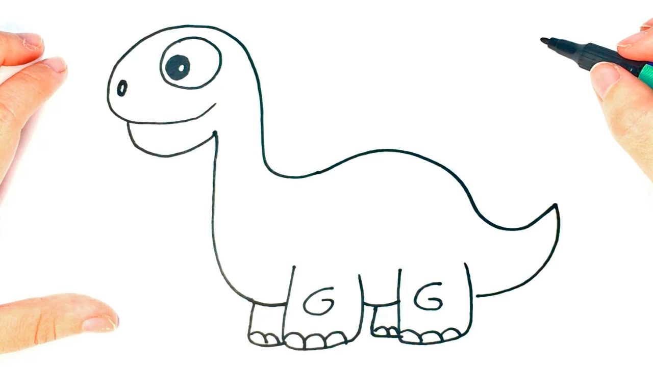 1280x720 How To Draw A Dinosaur Cute Dinosaur Easy Draw Tutorial
