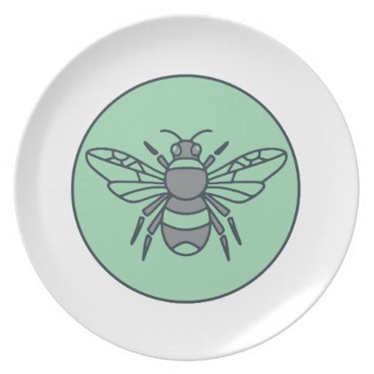 422x422 Bumble Bee Circle Mono Line Dinner Plate