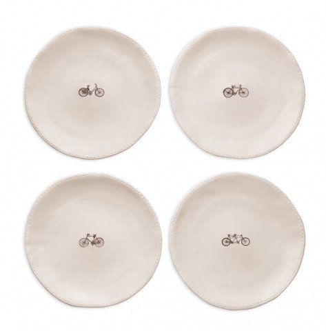 473x480 Rae Dunn Bike Dinner Plates, Set Of 4 Dinner Plate Sets