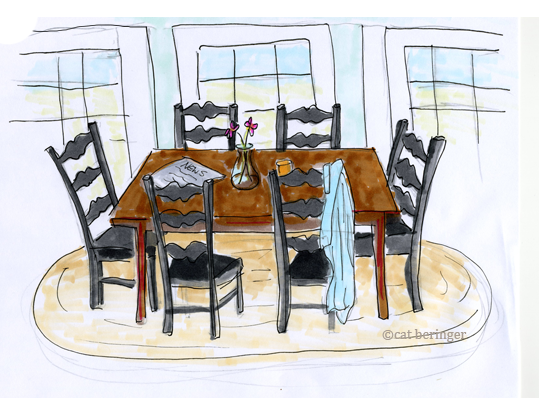 539x398 Dinner Table Drawing