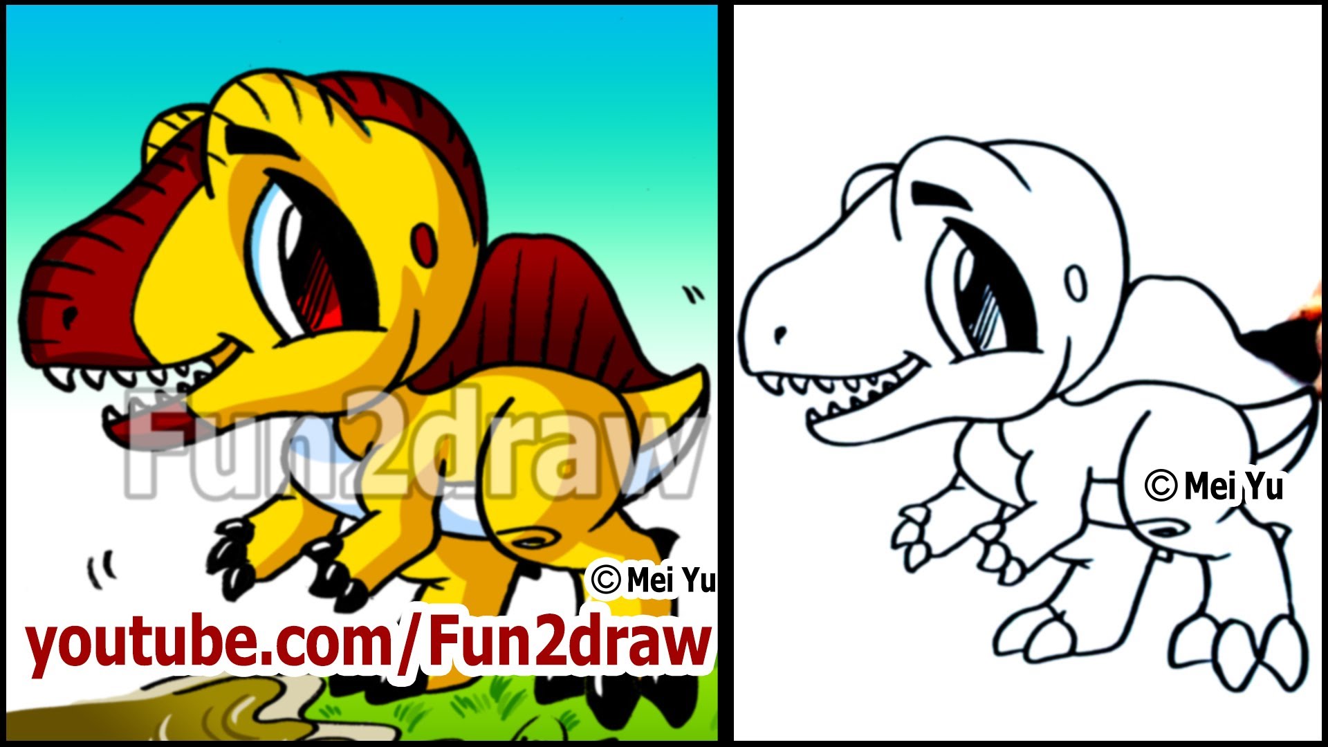 1920x1080 Cute Dinosaur! How To Draw Spinosaurus