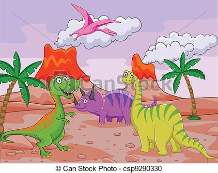 450x357 Vector Illustration Of Dinosaur Cartoon Vector Clipart