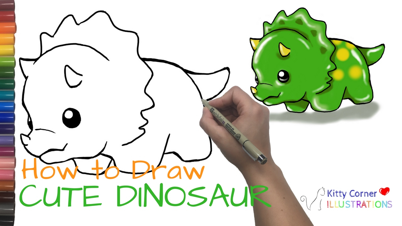 1280x720 Cute Dinosaur Drawing How To Draw A Cute Dinosaur Art Tutorial