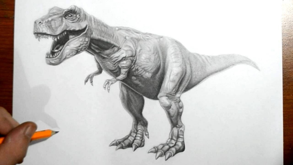 Dinosaur Pencil Drawing at GetDrawings | Free download