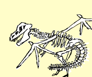 300x250 Winged Dinosaur Skeleton Falling