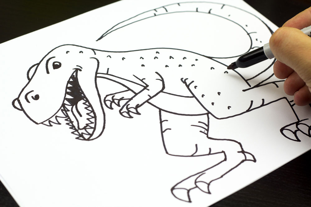 1000x667 How To Draw A Realistic T Rex (Art Club Members)