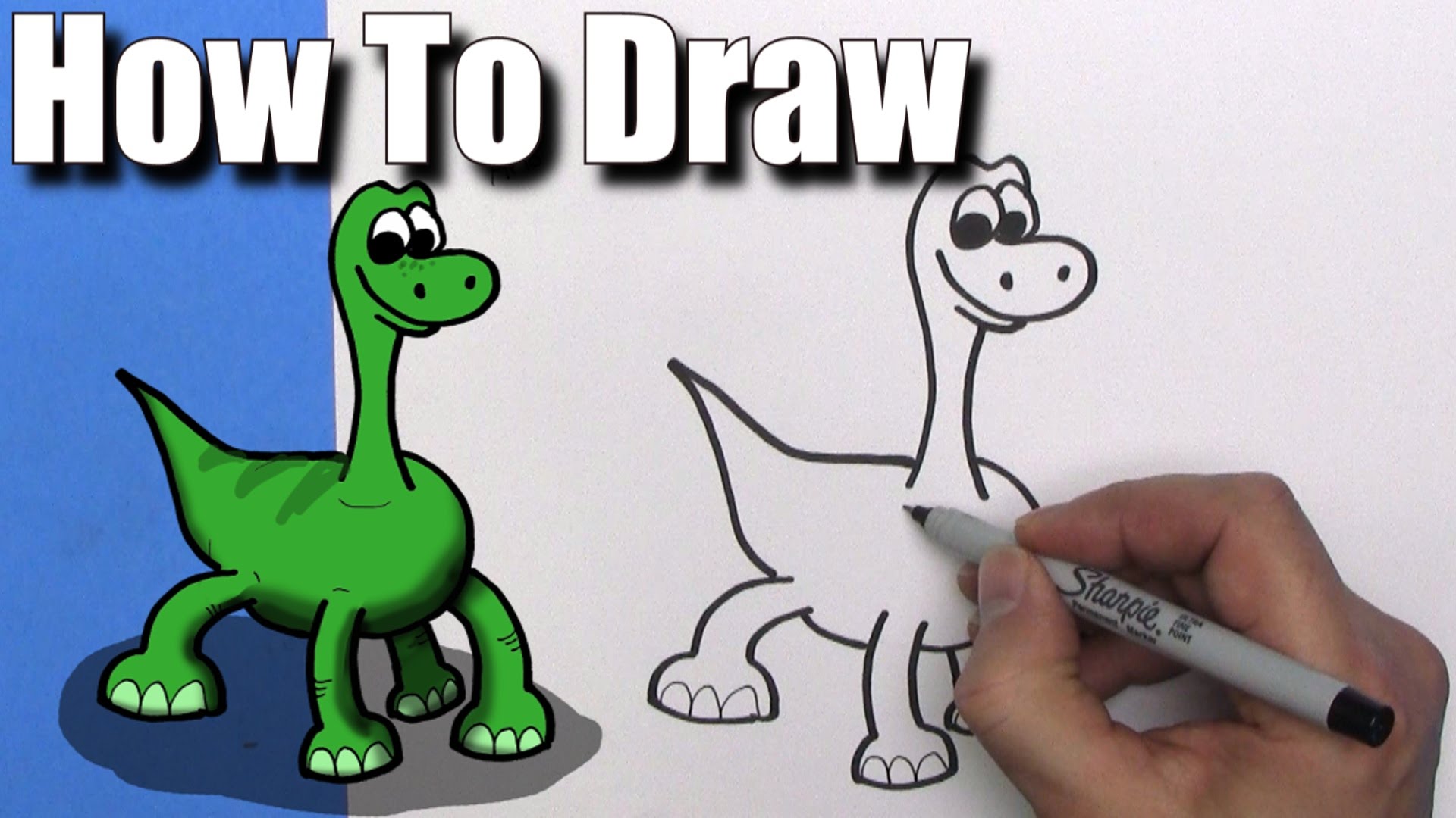1920x1080 How To Draw Cute Cartoon Arlo From The Good Dinosaur