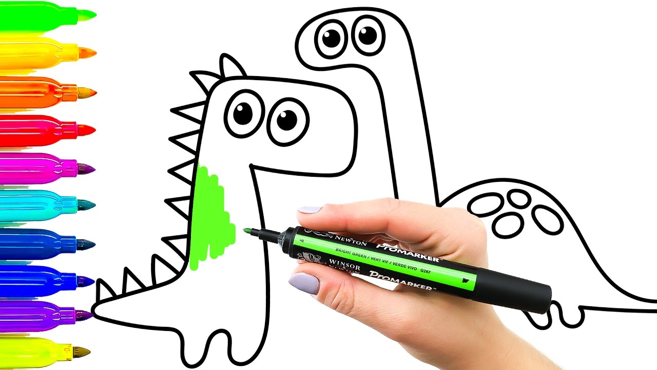 1280x720 Emerging Colouring Books For Toddlers Drawing Dinosaurs Children