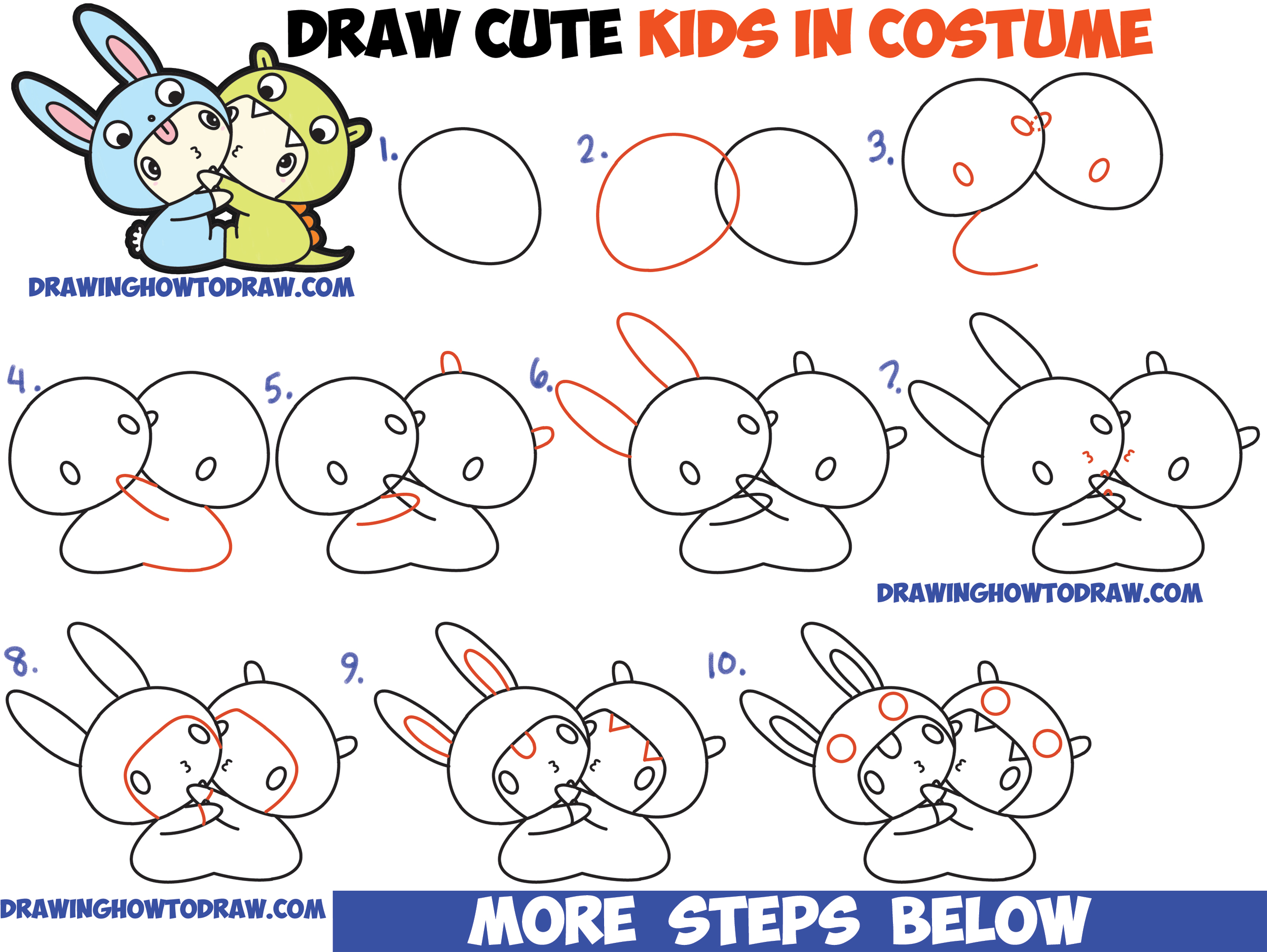 2500x1878 How To Draw Cute Kawaii Chibi Kids Dressed Up In Costumes