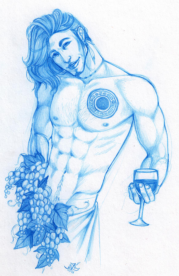 583x900 Modern Gods Dionysus Drawing By Lydia Kinsey