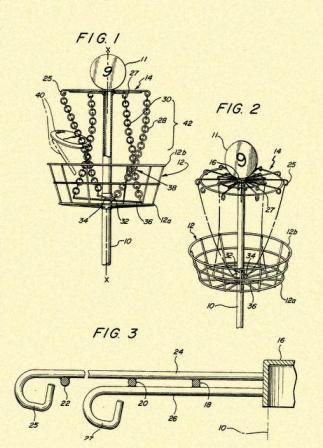 323x448 Disc Golf Goal Target 1988 Us Patent Art Print S020 Disc Golf