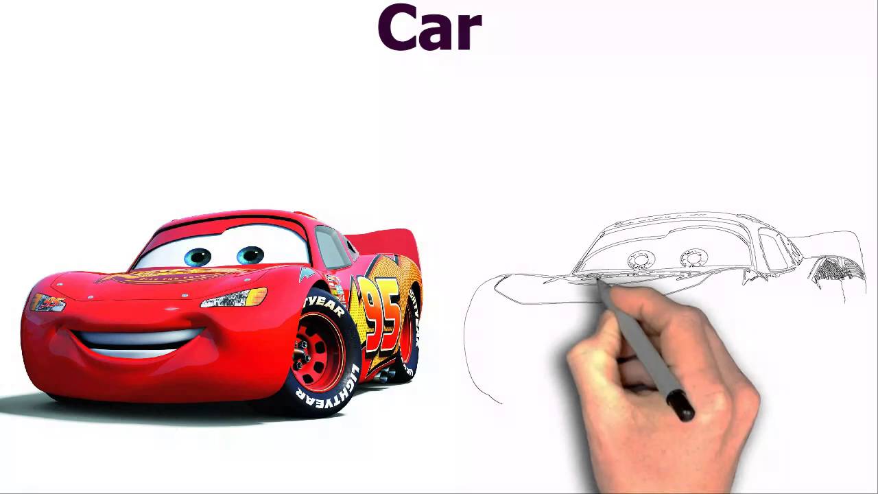 1280x720 Disney Cars Lightning Mcqueen Cartoon Image Wallpaper Drawing