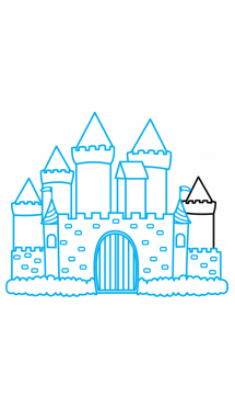 215x382 How To Draw A Castle, Easy Step By Step Drawing Tutorial