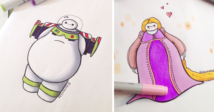 700x368 Self Taught 18 Year Old Illustrator Reimagines Baymax As Famous
