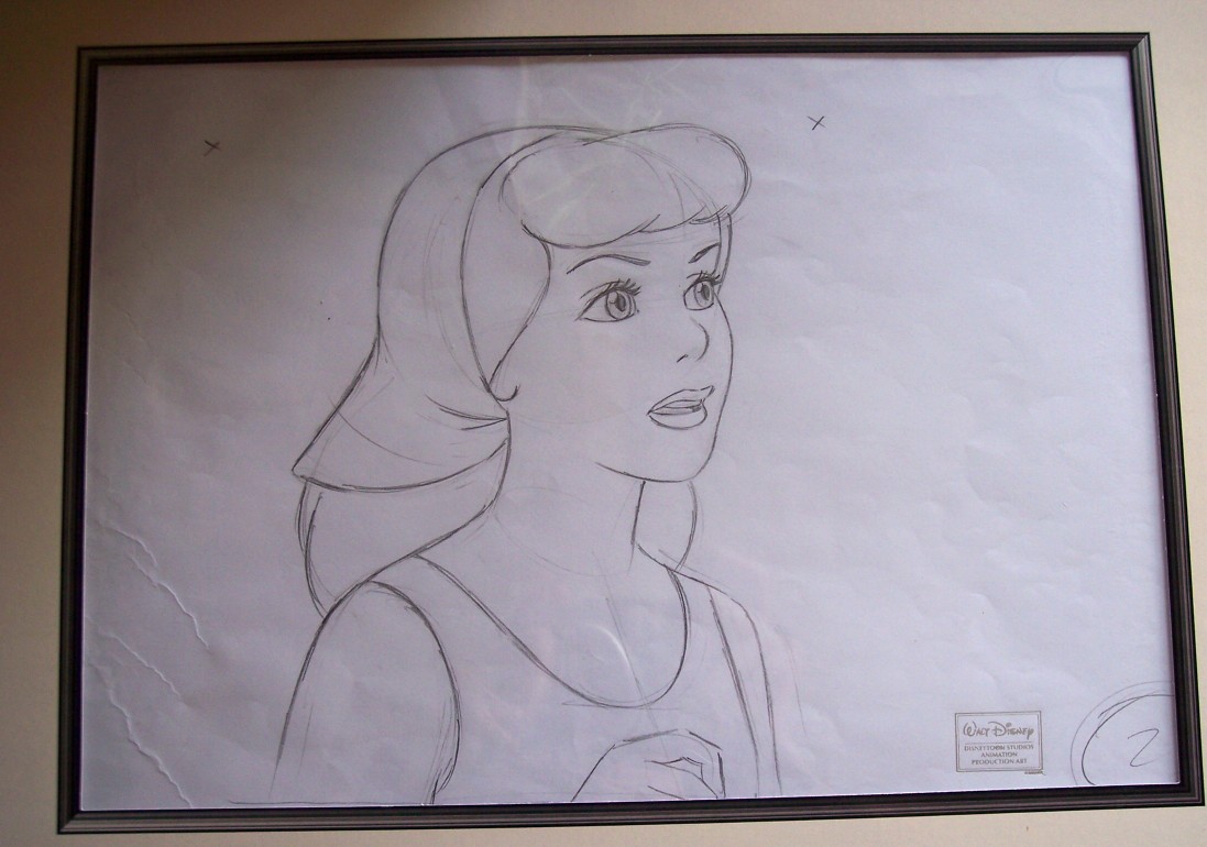 1097x770 Cinderella Original Production Drawing Magic Of Disney Art