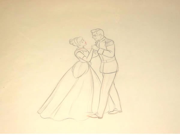 600x450 Original Walt Disney Production Drawing From Cinderella Featuring