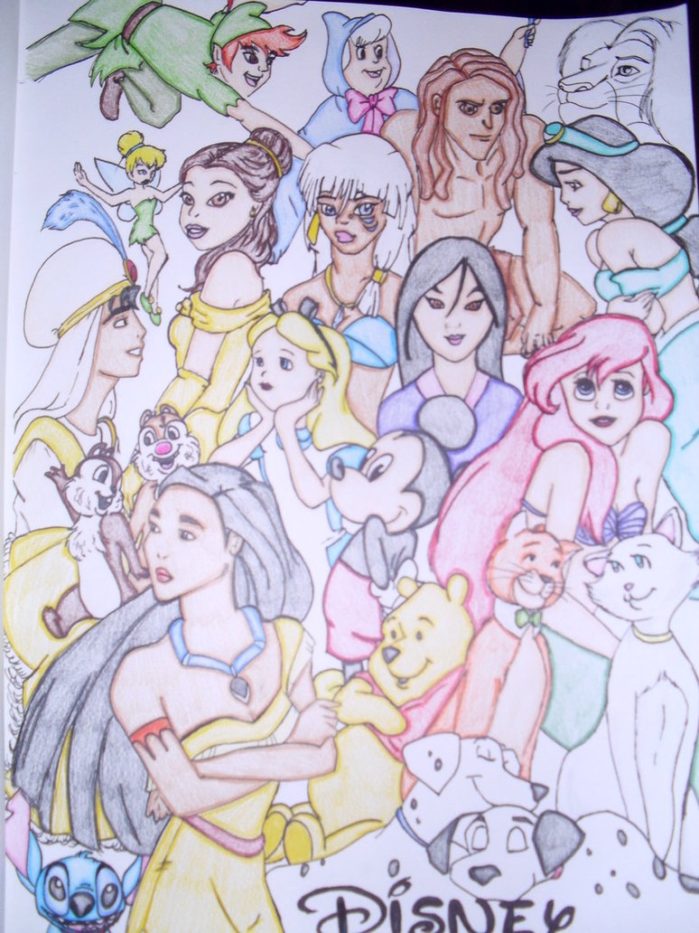 774x1032 1st Disney Drawing Collage By Xxbumbleekatxx