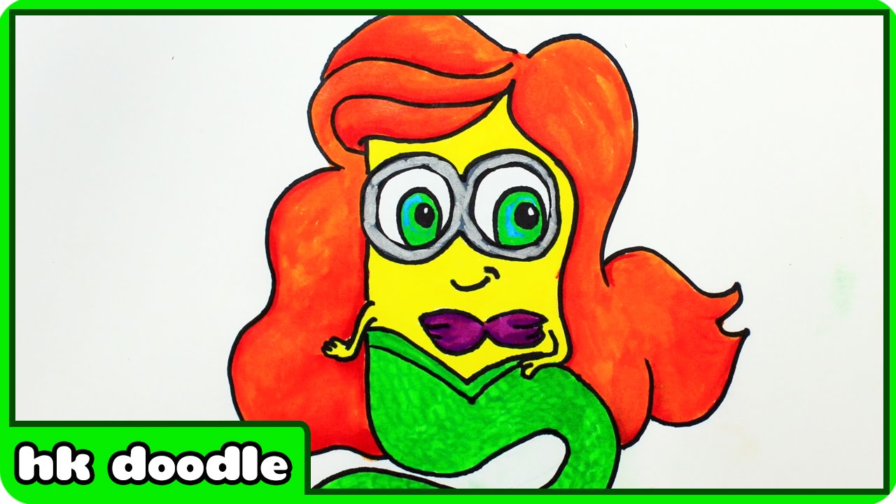 1280x720 How To Draw A Minion As Disney Princess Ariel How To Draw