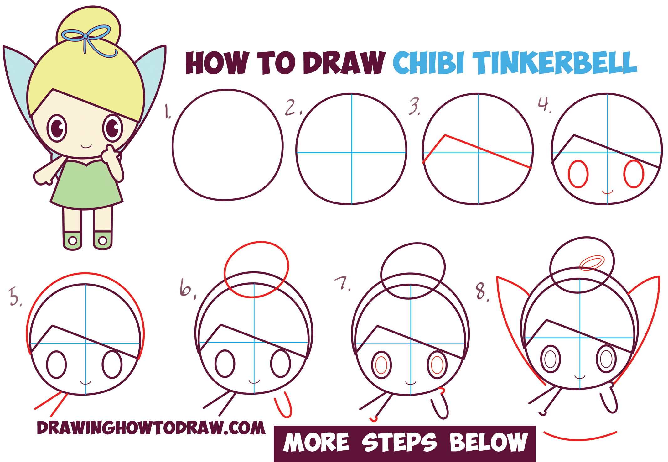 2133x1474 How To Draw Chibi Tinkerbell