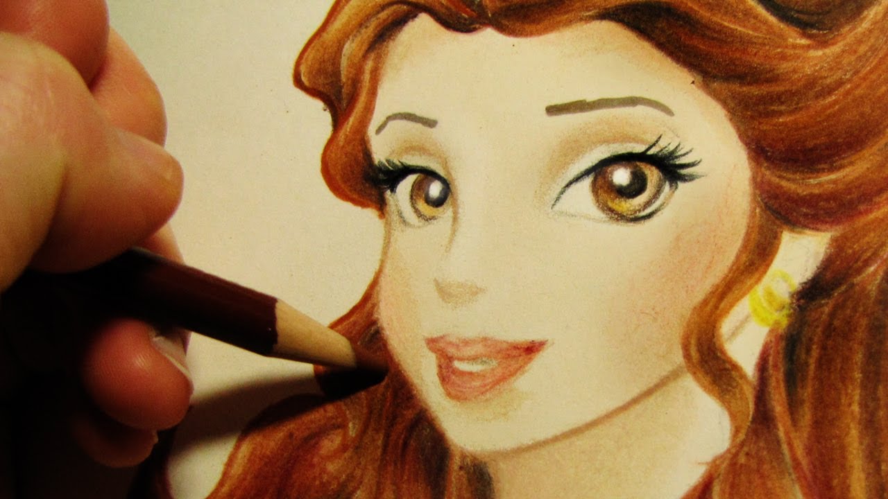 1280x720 Speed Drawing Belle From Disney Princess
