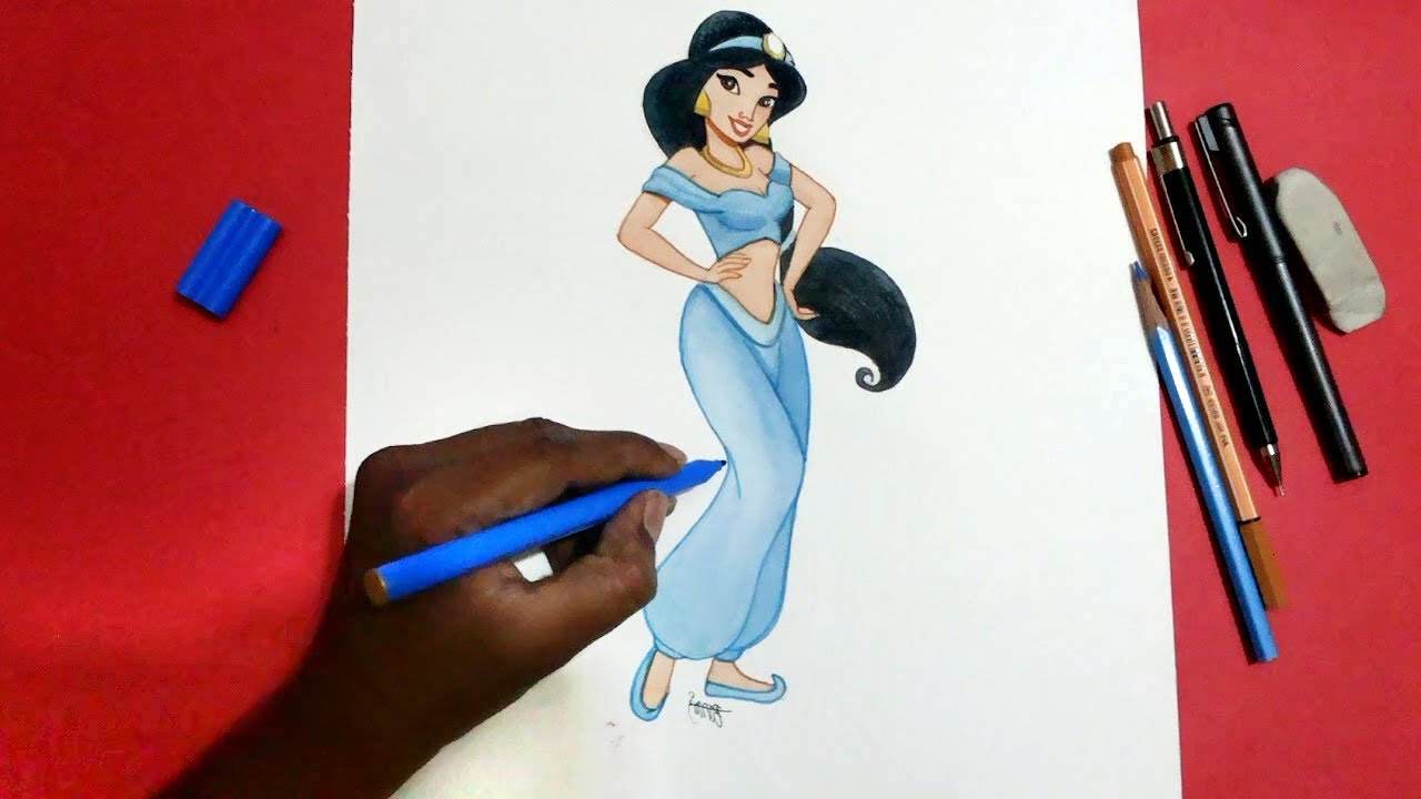 1280x720 How To Draw Disney's Princess Jasmine From Aladdin
