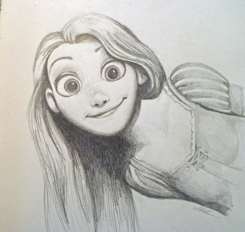 800x758 Tangled Rapunzel Sketch By Milesofcrochet