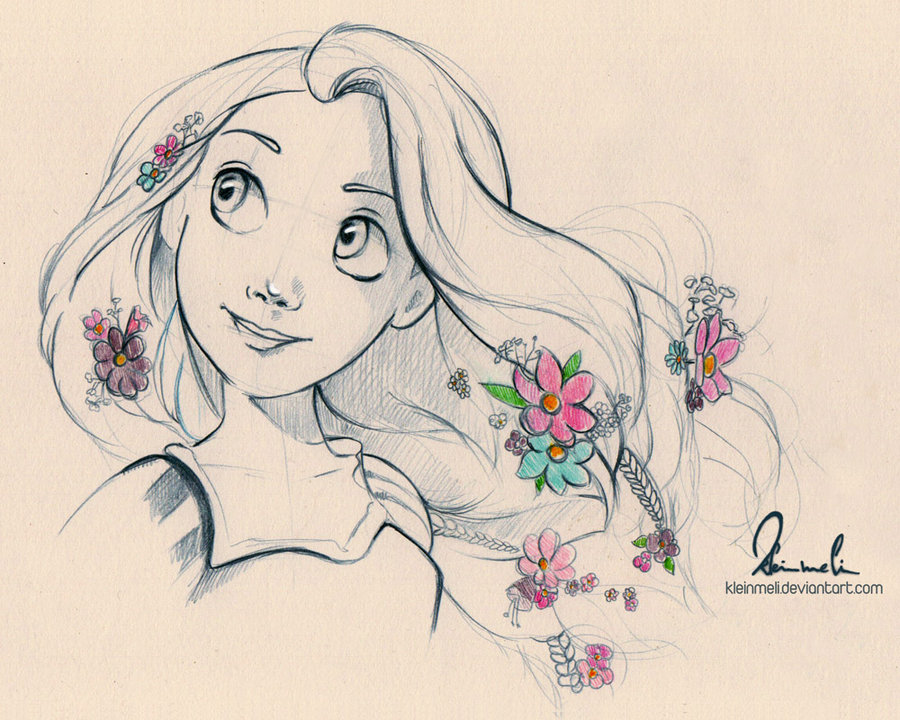 900x720 Tangled Sketch By Kleinmeli