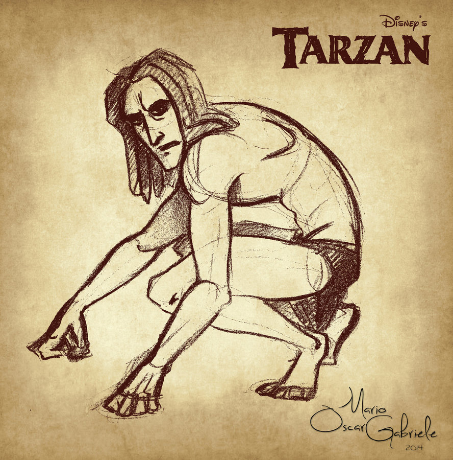888x900 Disney's Tarzan Sketch By Mariooscargabriele