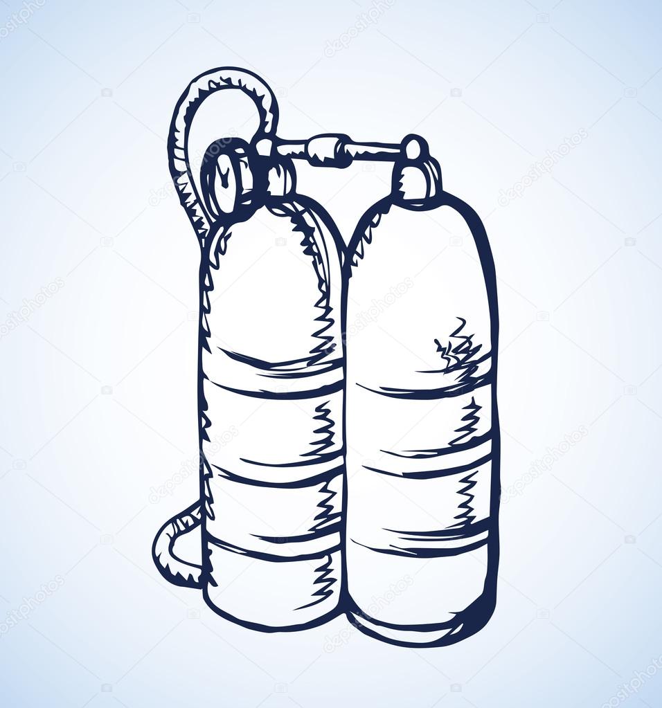 956x1023 Diving Oxygen Balloons. Vector Drawing Stock Vector Marinka