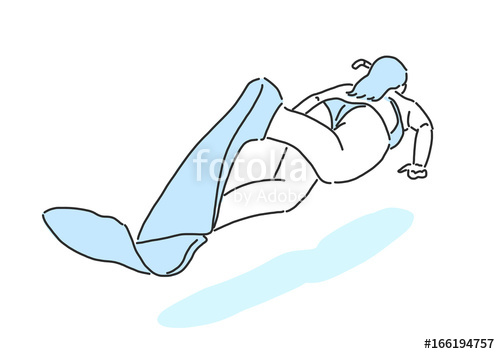 500x354 Summer Sports. Scuba Diving In Variety Poses. Hand Drawn. Line