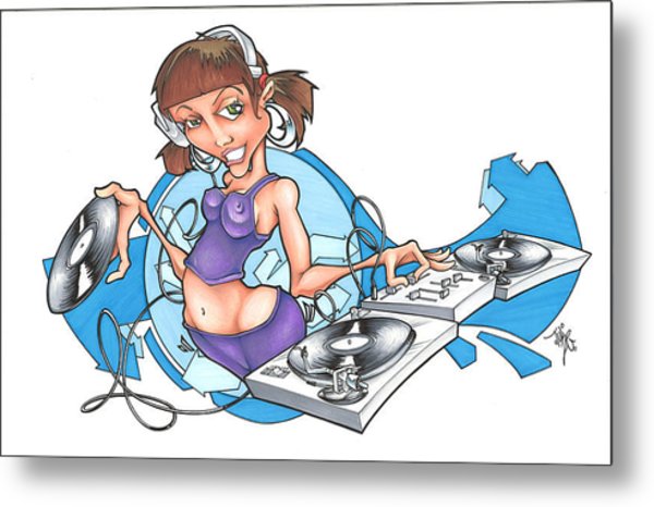 600x466 Dj Girl Drawing By Tuk