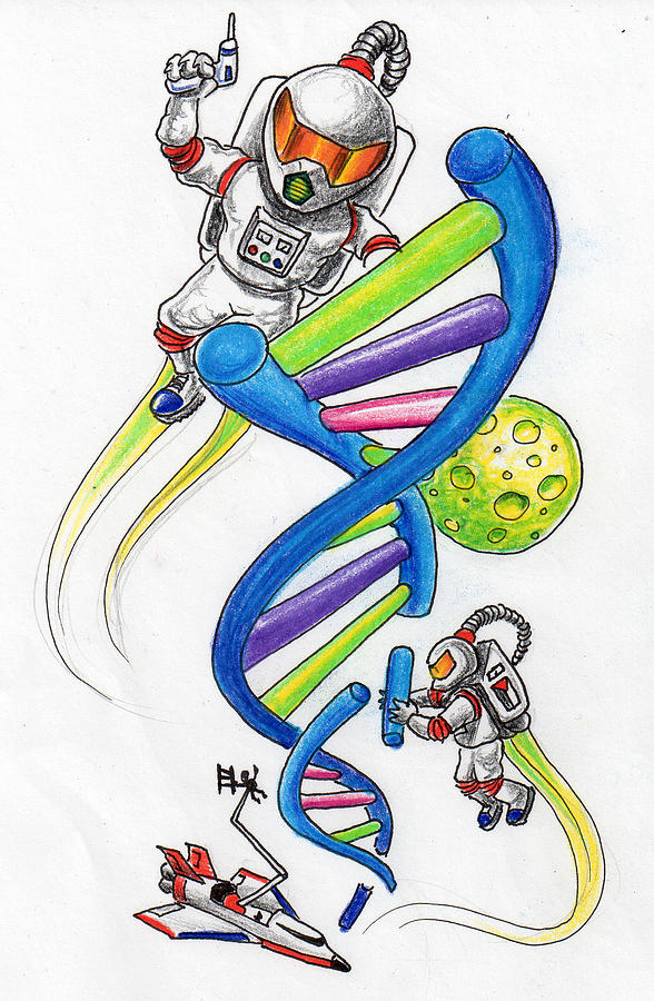 588x900 Space Dna Drawing By Mike Royal