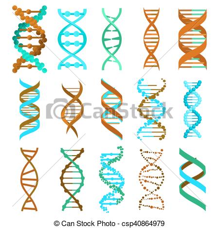 450x470 Dna Molecule Sign Set, Genetic Elements And Icons Collection