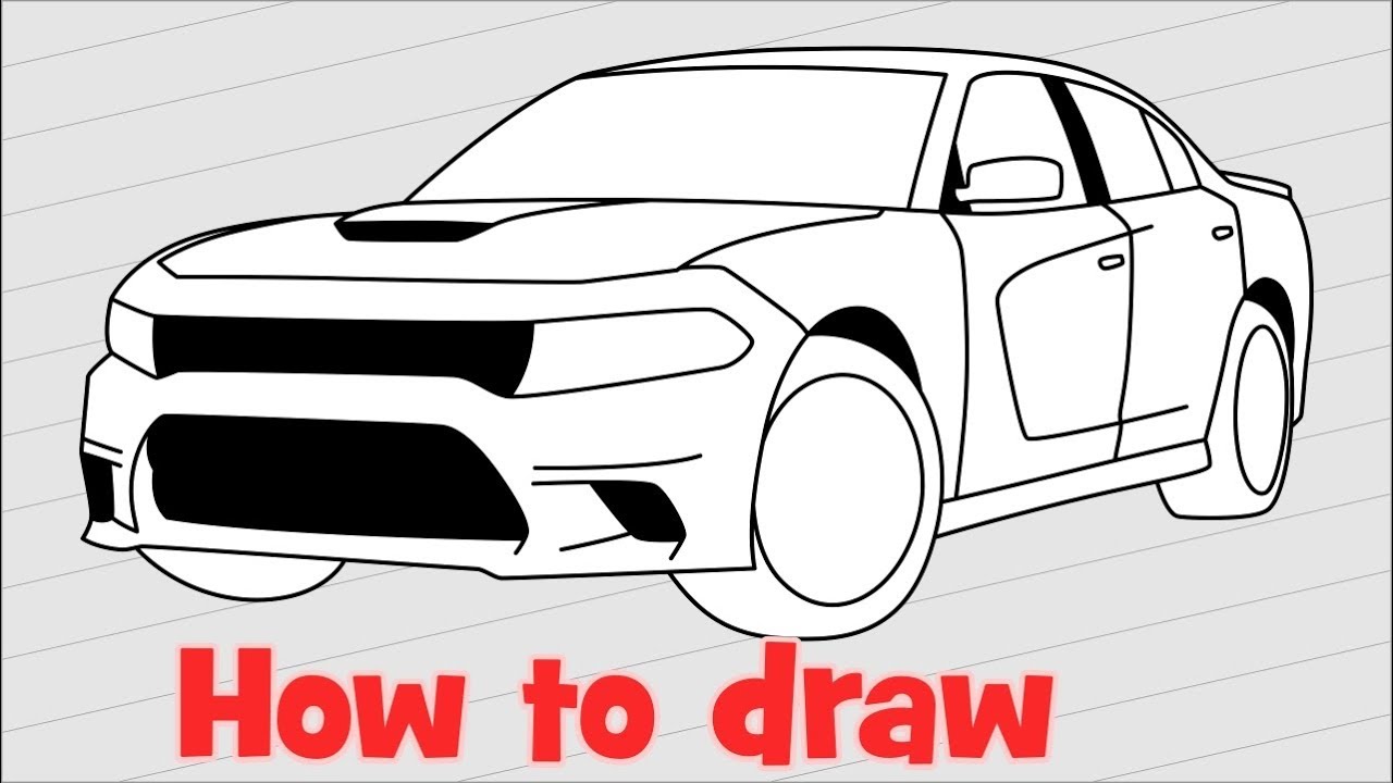 1280x720 How To Draw A Car Dodge Charger Srt