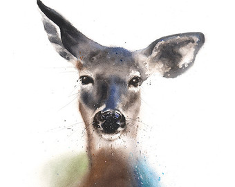 340x270 Deer Painting Etsy