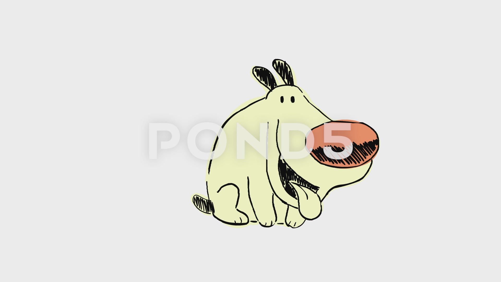 1920x1080 Yellow Happy Dog Running Barking Resting Scratching Cartoon