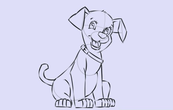 600x382 40 Simple Dog Drawing To Follow And Practice