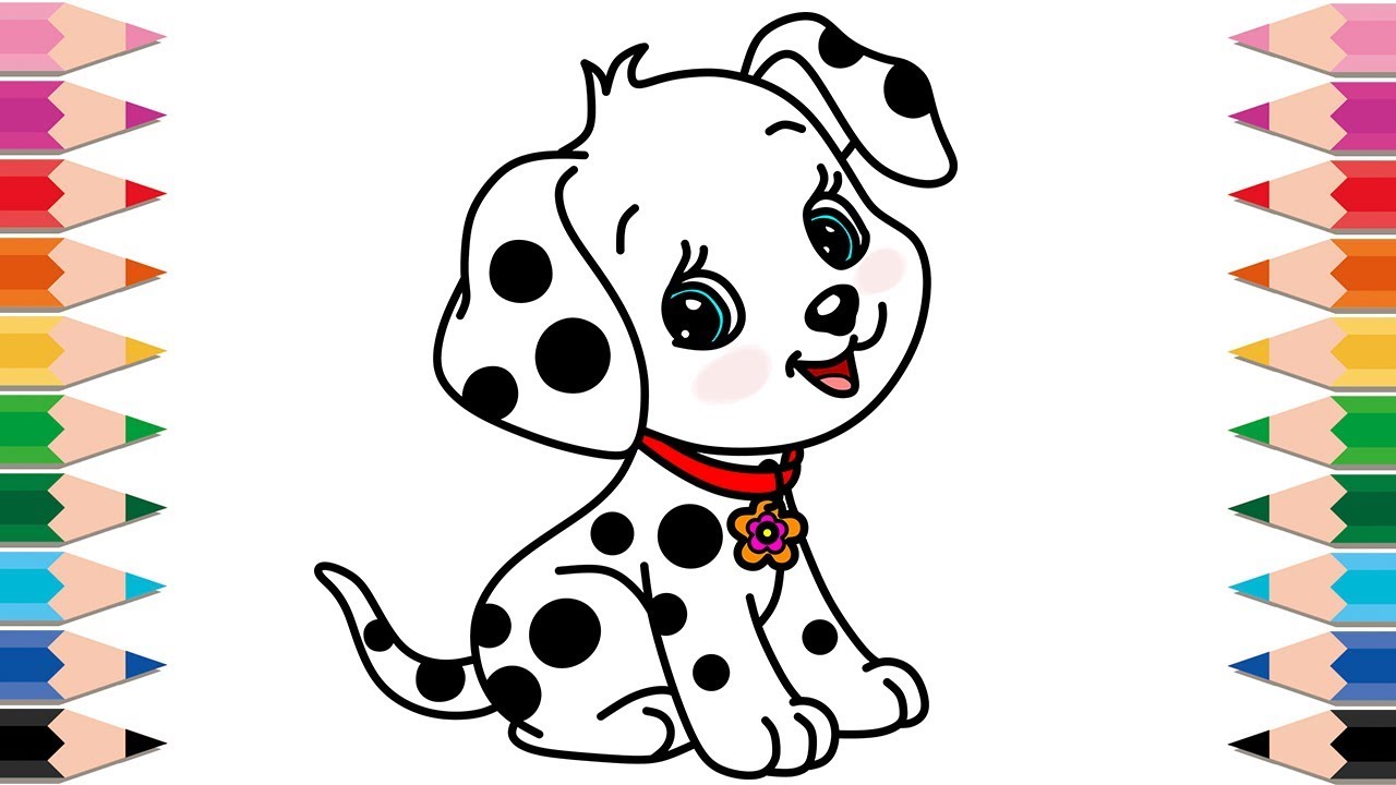 1280x720 How To Draw Dalmatian Cute Dog For Baby Learn Colors Coloring