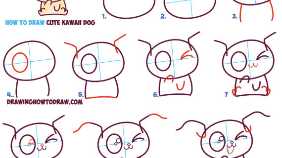570x320 Dog Drawing Step By Step Baby Dog
