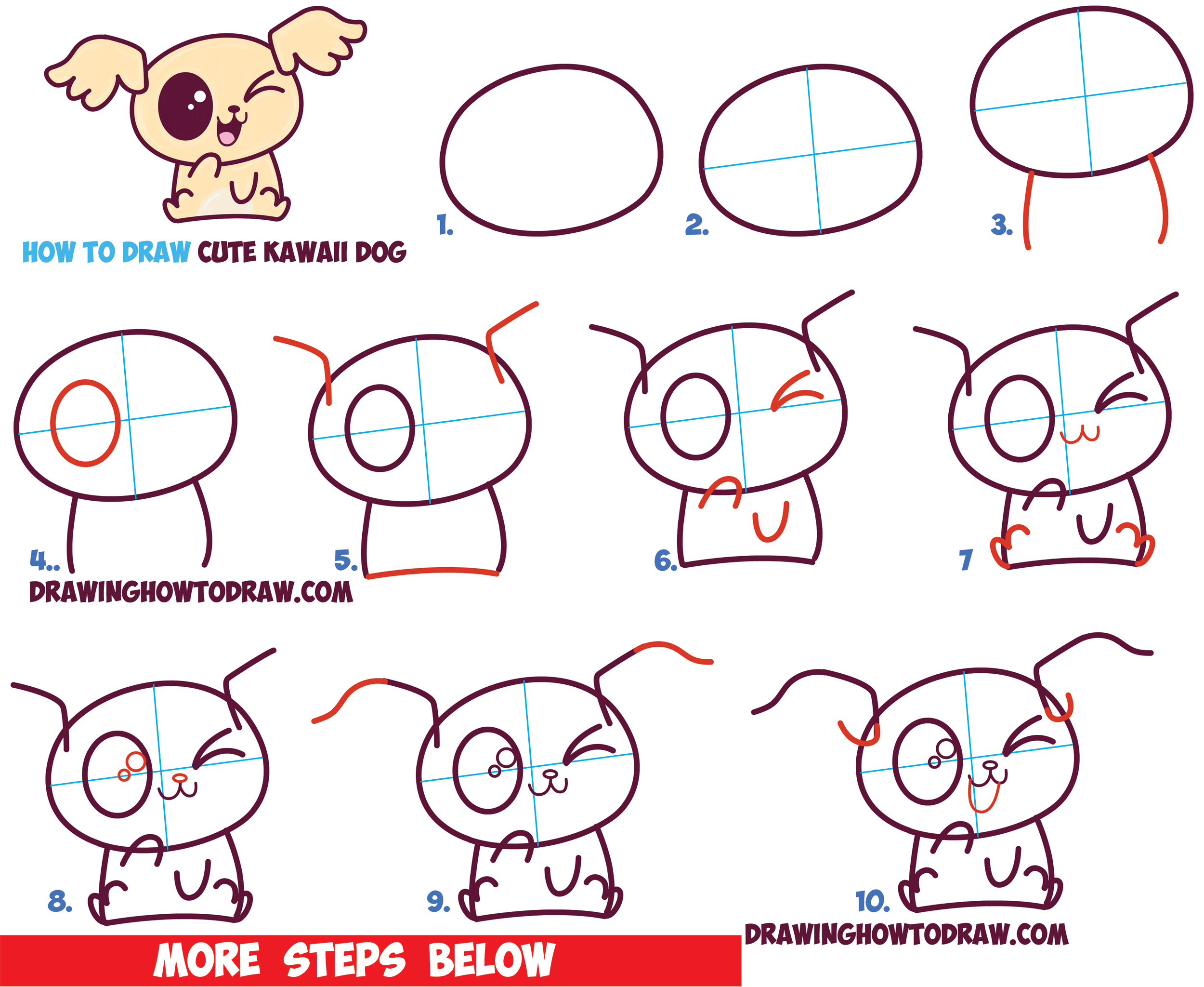 Dog Drawing Step By Step at GetDrawings | Free download